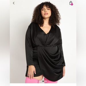 Draped satin mini dress